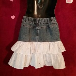 Cherokee Bottoms - GIRLS Cute Denim Skirt with RUFFLE bottom size 6 Cherokee Bottoms - GIRLS Cute Denim Skirt with RUFFLE bottom size 6